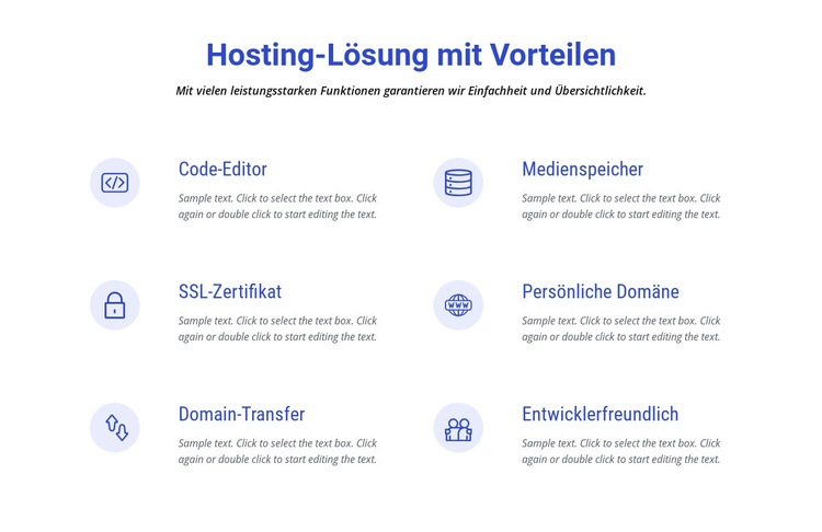 Cloud-Hosting-Lösungen Website Builder-Vorlagen