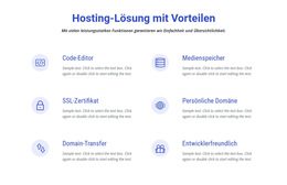 Design-Layout-Funktionalität Für Cloud-Hosting-Lösungen