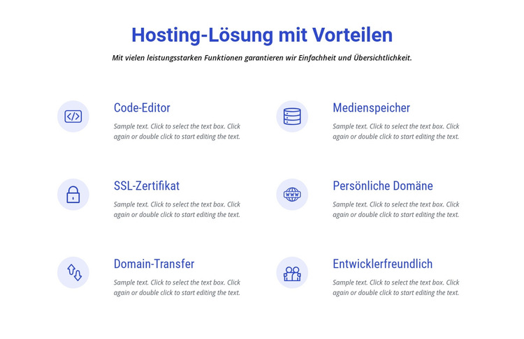 Cloud-Hosting-Lösungen Website-Vorlage