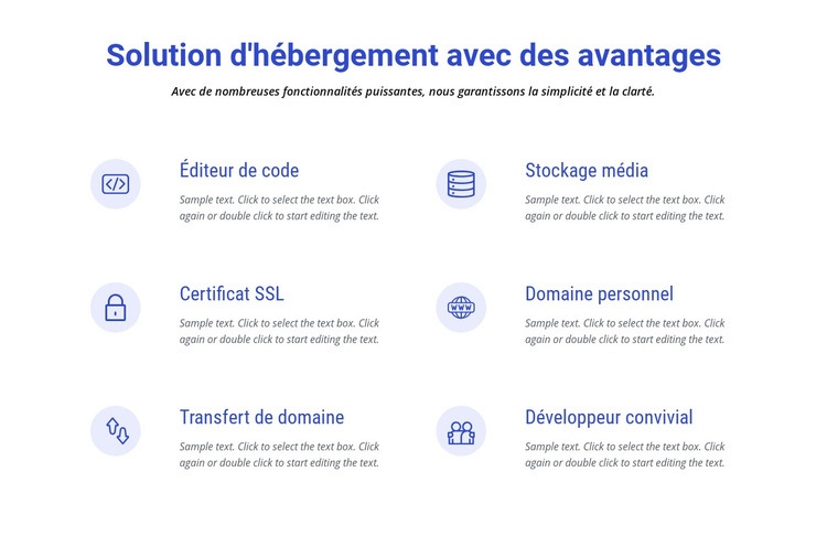 Solutions d'hébergement cloud Modèle