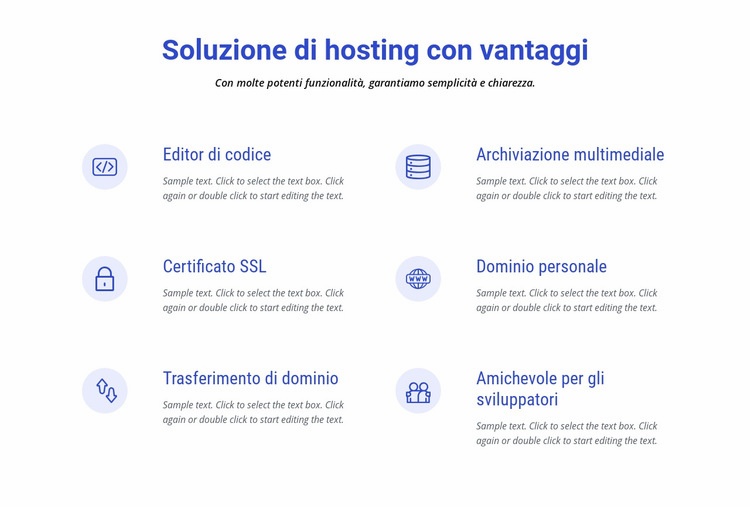 Soluzioni di cloud hosting Pagina di destinazione