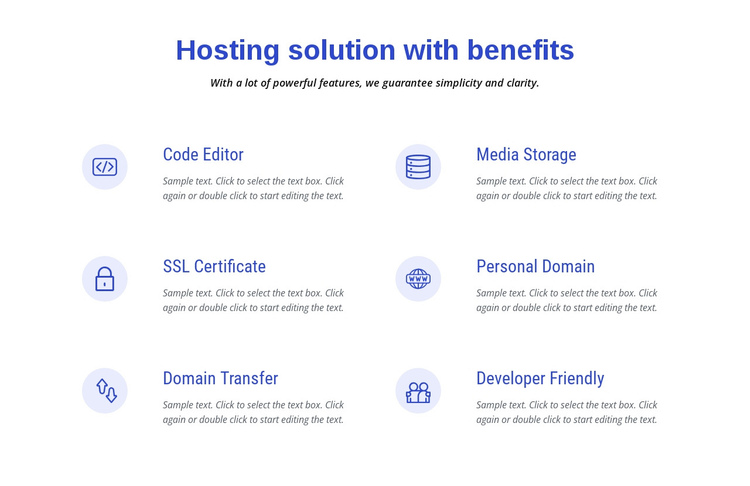 Cloud hosting solutions One Page Template