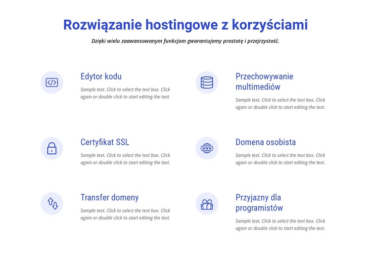 Rozwiązania hostingowe w chmurze Makieta strony internetowej