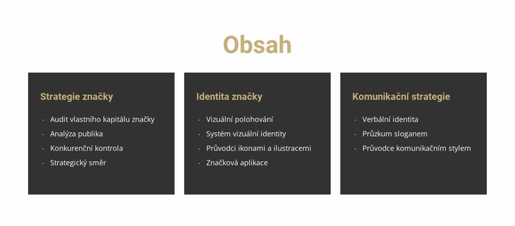 Obsah webu Téma WordPress