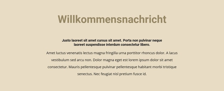 Text auf beigem Hintergrund Landing Page