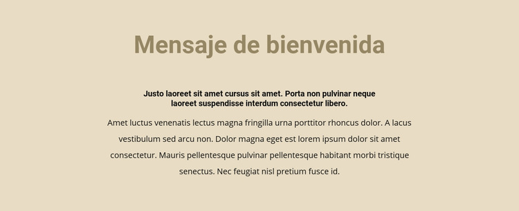 Texto sobre fondo beige Plantilla de sitio web