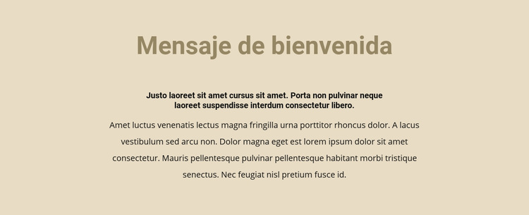 Texto sobre fondo beige Tema de WordPress