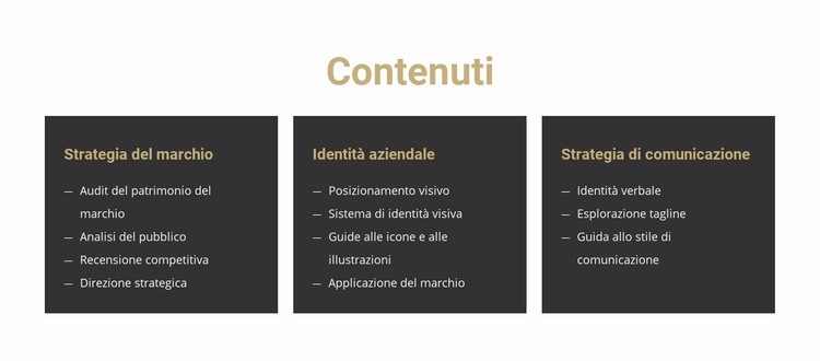 Contenuti per il sito Modelli di Website Builder