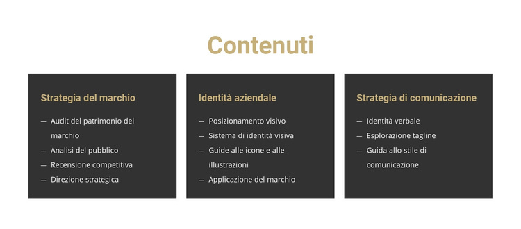 Contenuti per il sito Tema WordPress