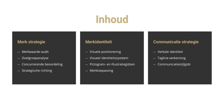 Inhoud voor de site Html Website Builder