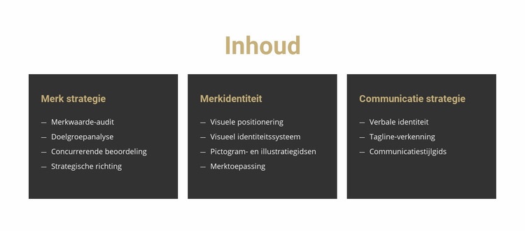 Inhoud voor de site Website Builder-sjablonen