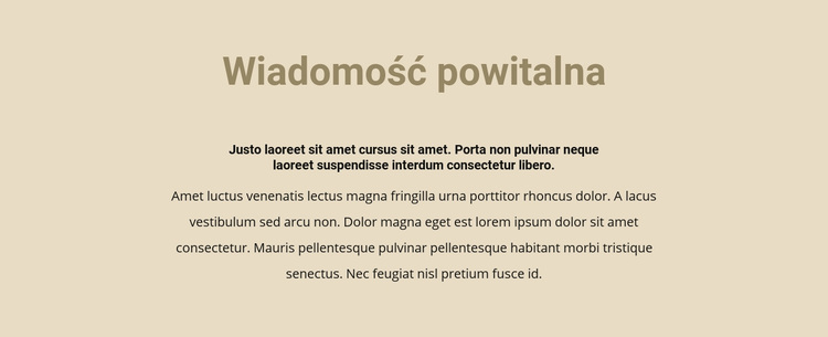 Tekst na beżowym tle Motyw WordPress