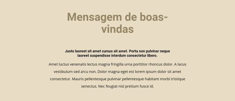 Texto em fundo bege Modelos de construtor de sites