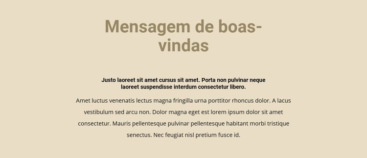 Texto em fundo bege Template CSS