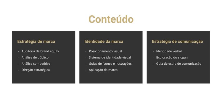 Conteúdo para o site Template CSS