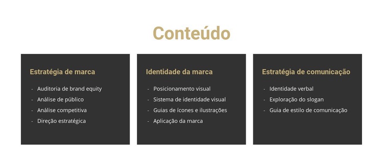 Conteúdo para o site Modelo