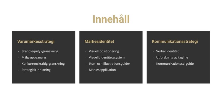 Innehåll för webbplatsen CSS -mall