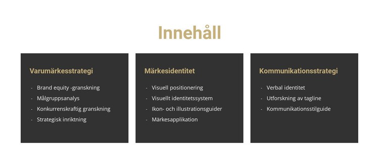 Innehåll för webbplatsen Webbplats mall