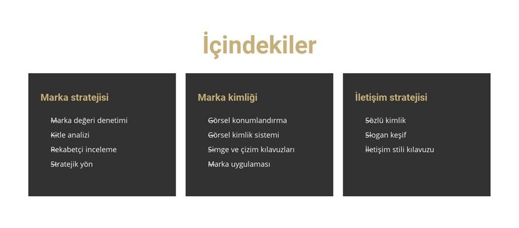 site için içerik Açılış sayfası