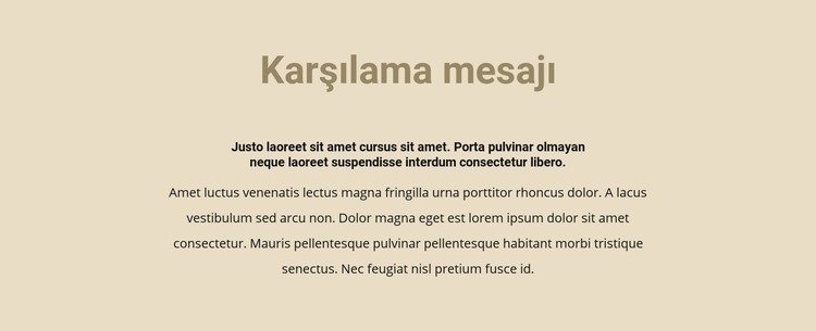 Bej renkli arka plan üzerinde metin CSS Şablonu