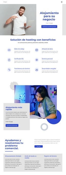 Empresa De Alojamiento Web - Página De Inicio De Funcionalidad