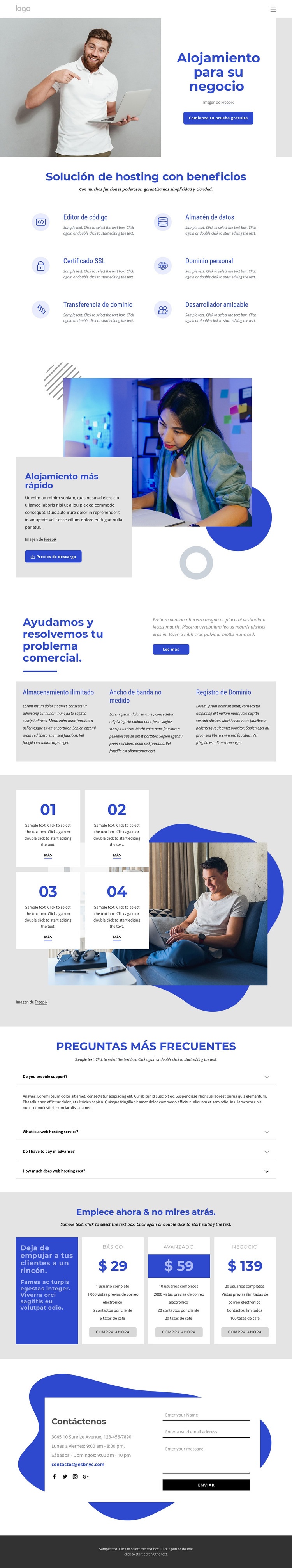 Empresa de alojamiento web Plantilla HTML5