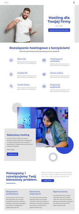 Firma Hostingowa - Szablon Kreatora Stron Internetowych