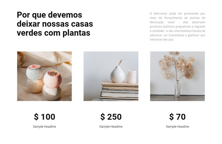 Produtos para o lar Design do site