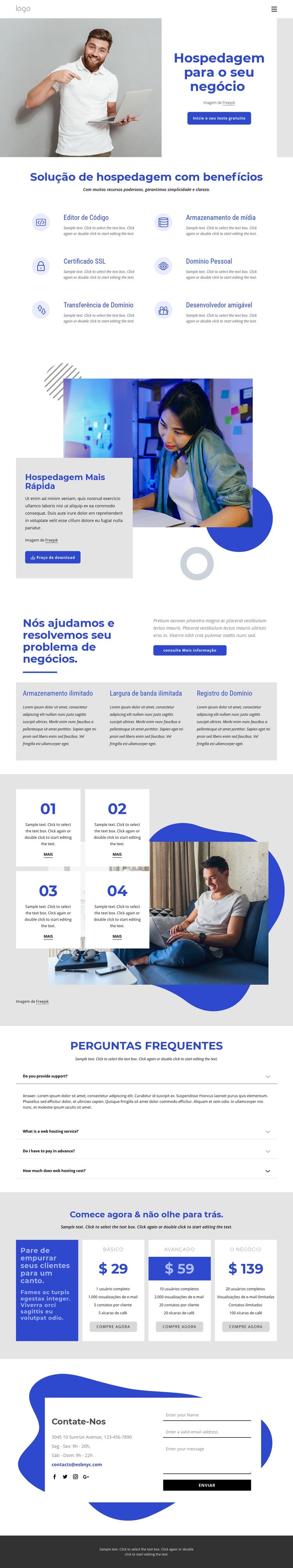 Empresa de hospedagem na web Modelo