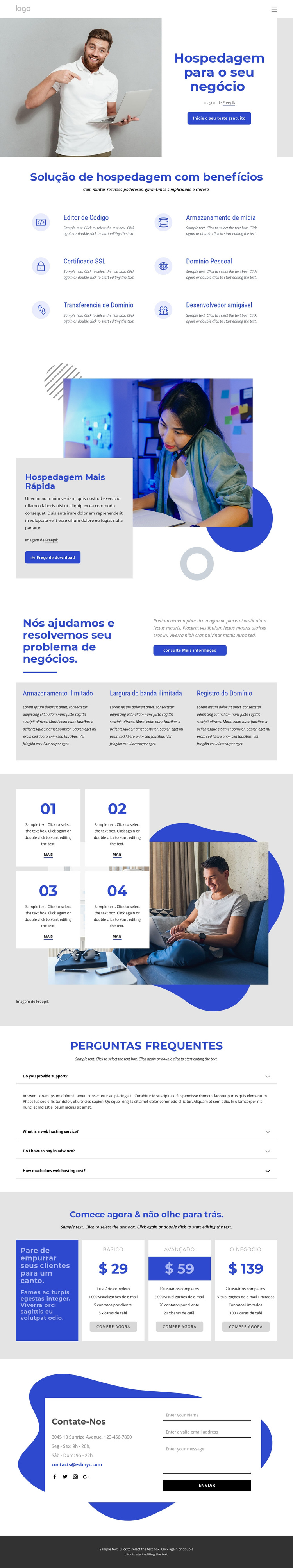 Empresa de hospedagem na web Tema WordPress