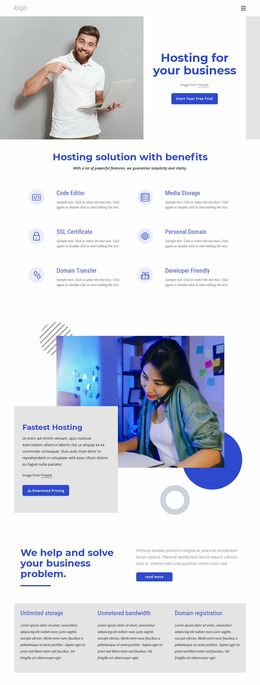 Web Hosting Company - Free Download Website Mockup