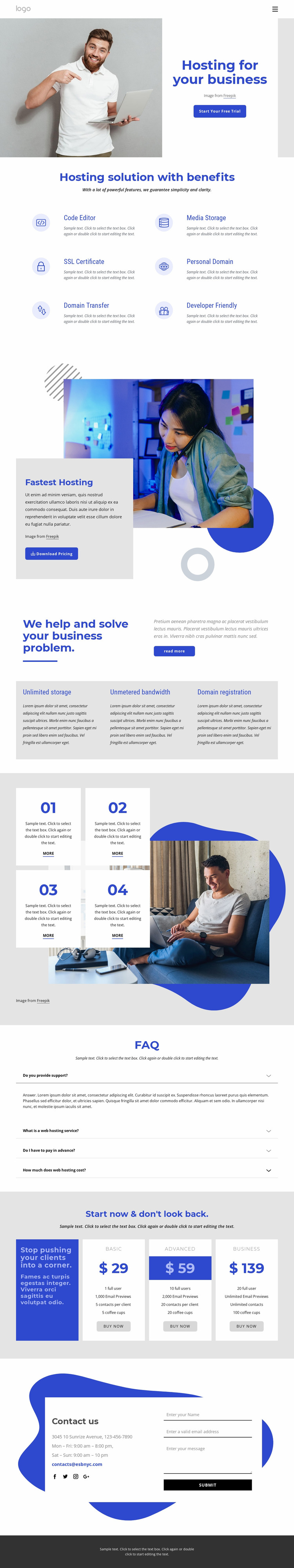 Web hosting company Website Mockup