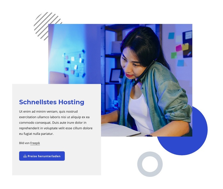 Schnellstes Hosting Website-Modell