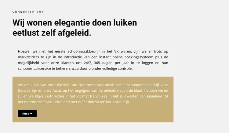 Titel en twee teksten met een knop Html Website Builder