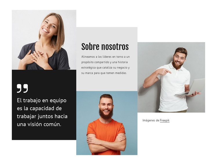 Beneficios del trabajo en equipo Maqueta de sitio web