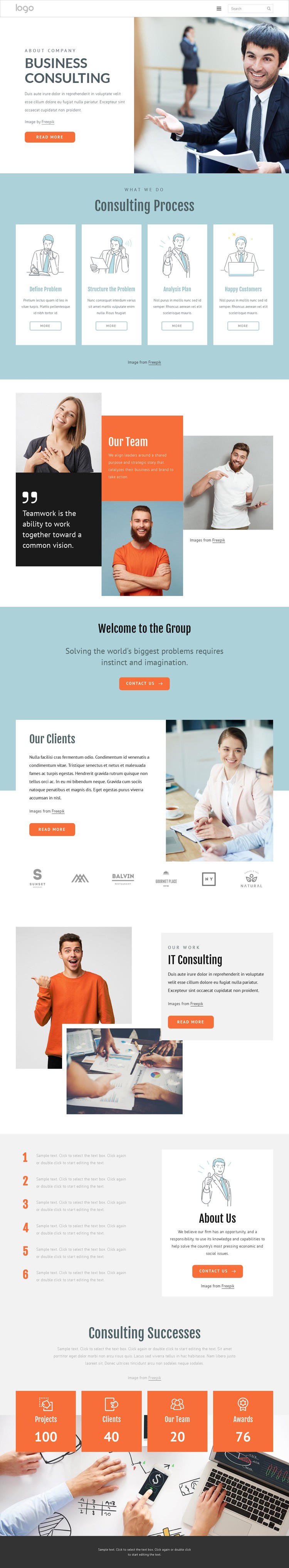 Consulting group Homepage Design