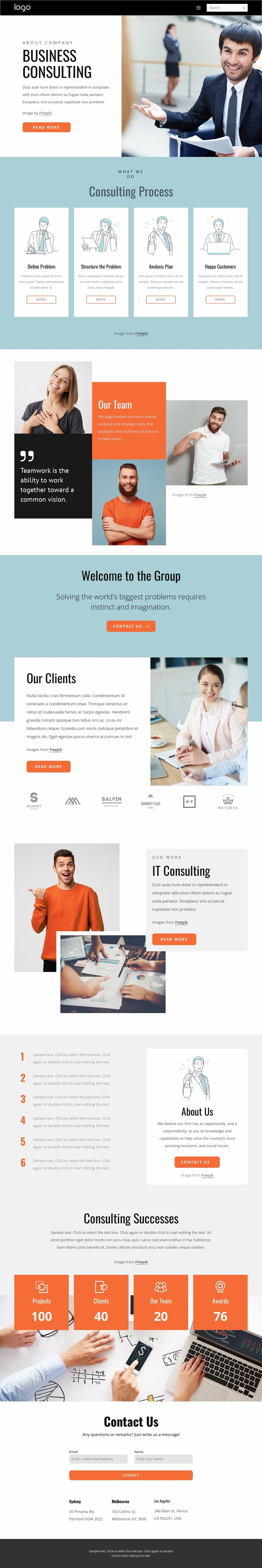Consulting group Website Mockup