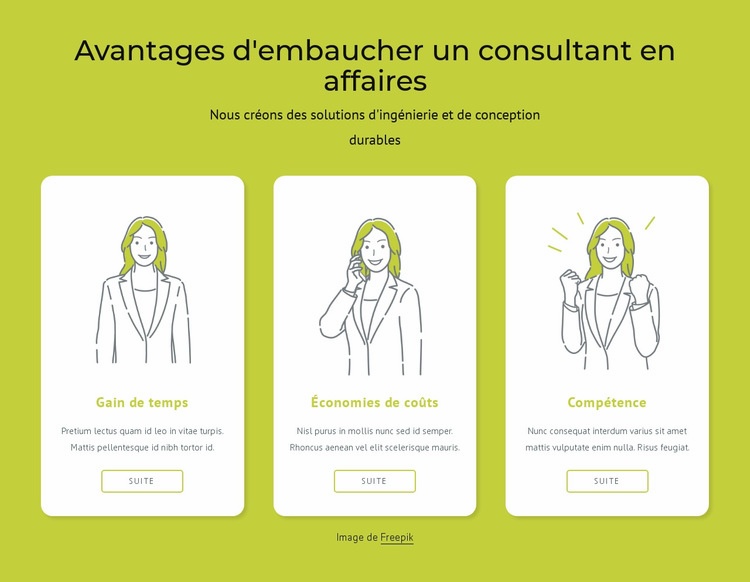 Avantages de faire appel à un consultant en entreprise Maquette de site Web