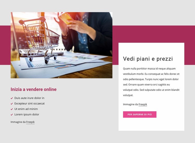 Inizia a vendere online Progettazione di siti web