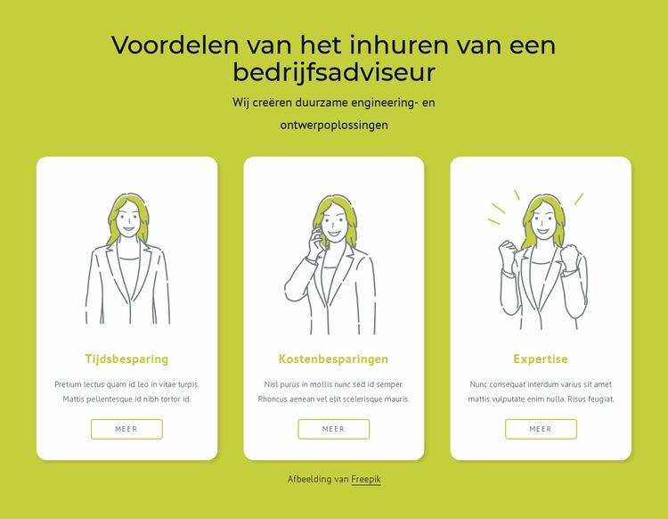 Voordelen van het inhuren van een bedrijfsadviseur Website mockup