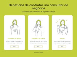 Layout De Página Para Benefícios De Contratar Um Consultor De Negócios