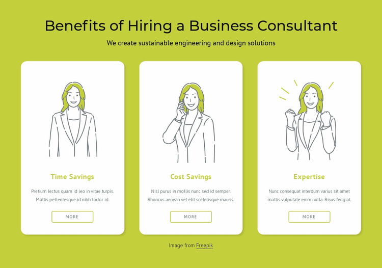 Benefits of hiring a business consultant Website Mockup
