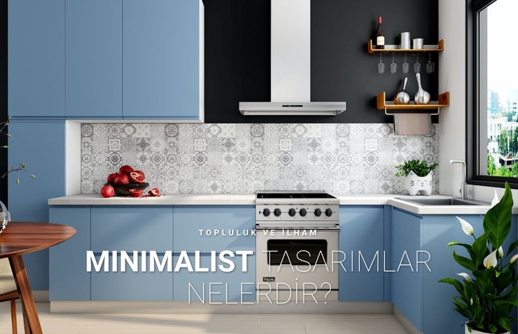 İç mekanda minimalist tasarım Şablon