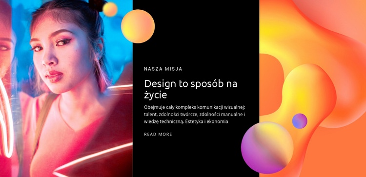 Design to sposób na życie Makieta strony internetowej