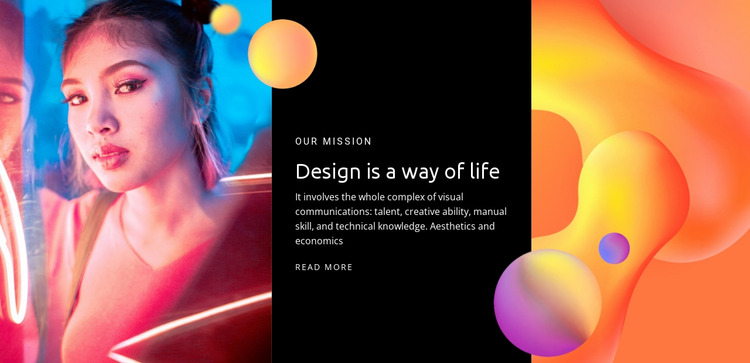 Design is de manier van leven Website mockup