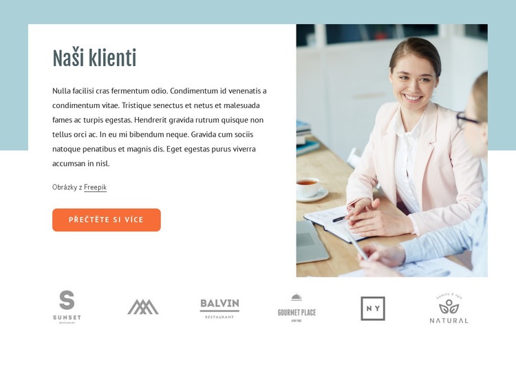 O našich klientech Šablona HTML