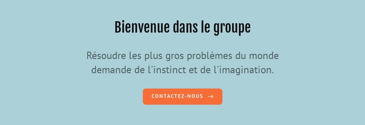 Bienvenue dans le groupe Modèle HTML5