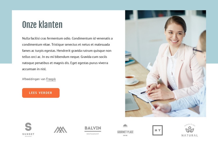 Over onze klanten Website ontwerp