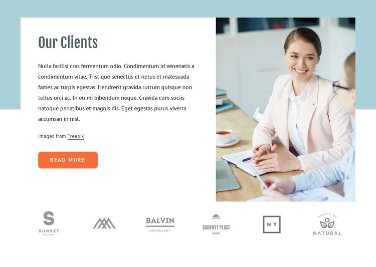 About our clients Wix Template Alternative
