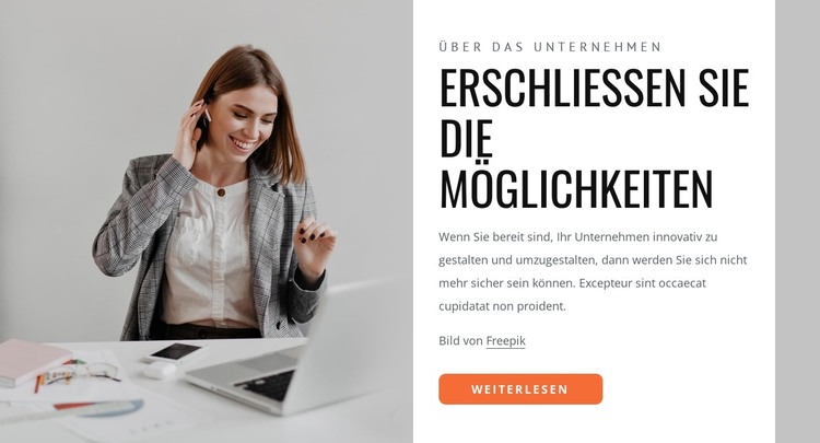 Schalte deine Möglichkeiten frei HTML-Vorlage